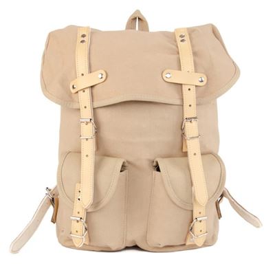 Zaino HIKING 15 l con elementi in pelle KHAKI