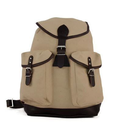 Zaino TRUCKSACK 14l con elementi in pelle KHAKI/MARRONE SCURO pelle
