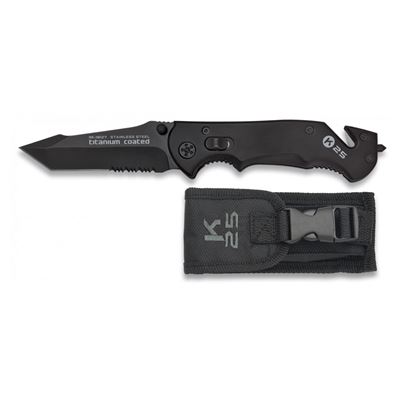 Coltello K25 19127 soccorritore NERO