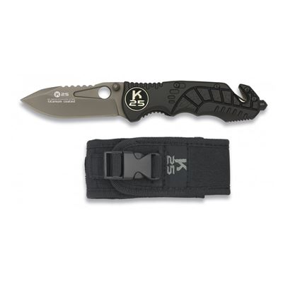 Coltello pieghevole 19625 soccorritore NERO