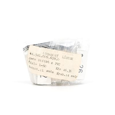 Etichette quadrate BIANCHE in PVC, set numeri 1-50