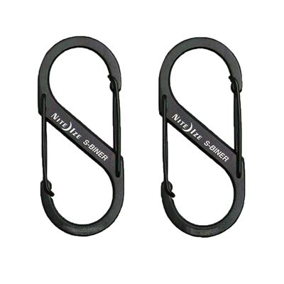 Moschettone S 4 cm, set di 2 pezzi, NERO