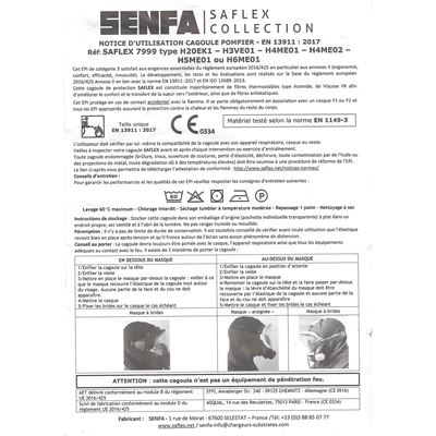 Cuffia termoresistente da indossare sotto il casco con chiusura in velcro SENFA  H3VE01-ECRU 2
