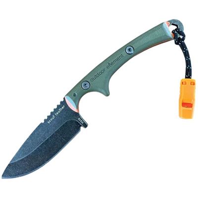 Coltello SCOUT FEATHER con fischietto VERDE