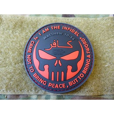 Toppa INFIDEL PUNISHER plastica NERO/ROSSO