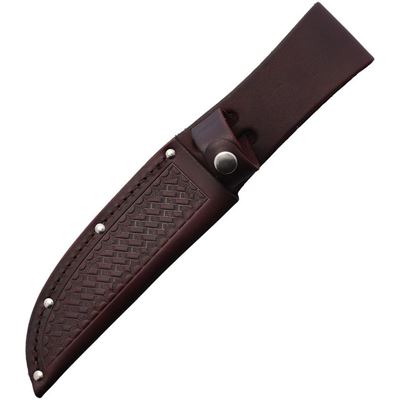 Fodero per coltello con lama fissa da 5,5" in pelle MARRONE SCURO