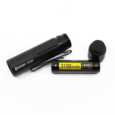 Torcia ST20A compatta, 1300 lumen, 175 metri, IP68 NERO SPERAS ST20A-SP 2