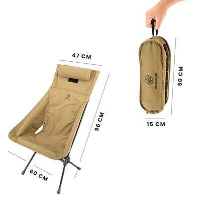 Sedia Wildscape alta leggera pieghevole SABBIA BUSHPEAK SW10080.3 2