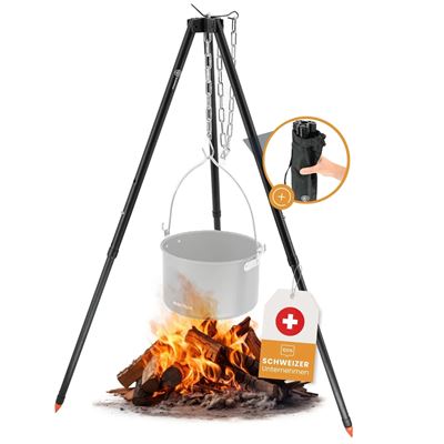 Treppiede pieghevole ALU NERO con custodia BUSHPEAK SW10115 2