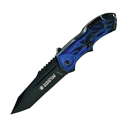 Coltello pieghevole blu e nero tantoo SMITH & WESSON