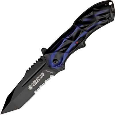 Coltello pieghevole TANTO lama combinata BLU