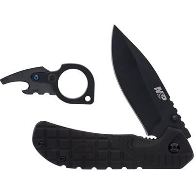 Coltello pieghevole SWP1188459 e apribottiglie NERO