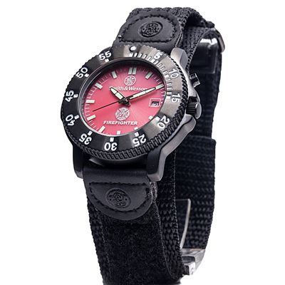 Orologio FIRE FIGHTER con cinturino in nylon NERO/ROSSO