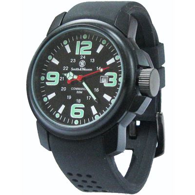 Orologio COMMANDO 30M con cinturino in gomma NERO