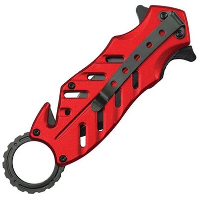 Coltello pieghevole RESCUE A/O ROSSO TAC-FORCE TF-2027FD 2