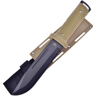 Coltello TAC-XTREME BOWIE con lama combinata SABBIA