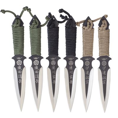 Set di 6 coltelli da lancio con custodia