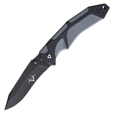 Coltello pieghevole FRACTAL lama liscia NERO-GRIGIO