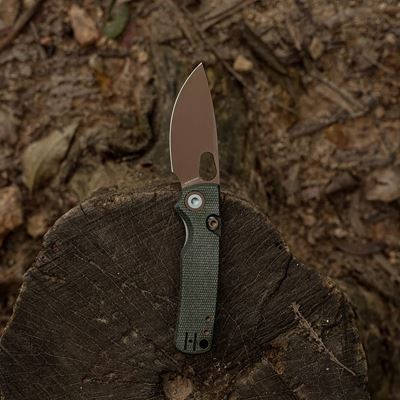 Coltello pieghevole PORCUPINE lama liscia VERDE VOSTEED A2609 5