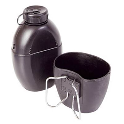 Bottiglia da campo BRITISH + beccuccio originale usato NERO