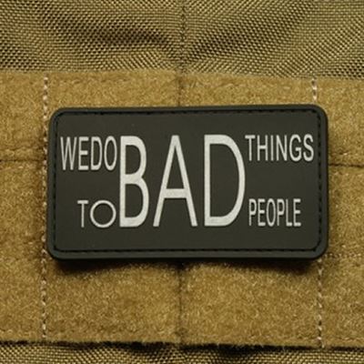 Toppa WE DO BAD THINGS plastica NERO