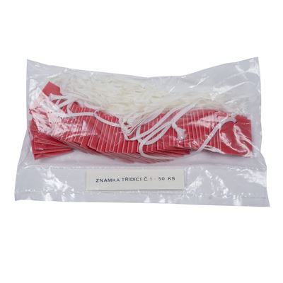 Segno di classificazione quadrato rosso n. 1 / 50 pz.  TZ-1 2