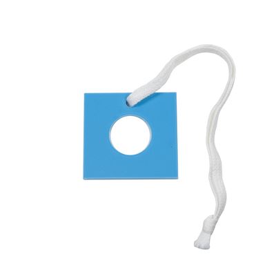 Etichetta di classificazione quadrato blu con foro n. 4 / 100 pz.