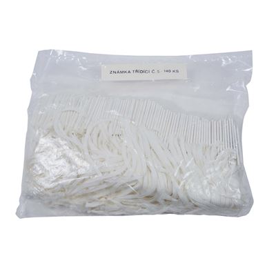 Marchio di classificazione quadrato bianco n. 5 / 140 pz.  TZ-5 2