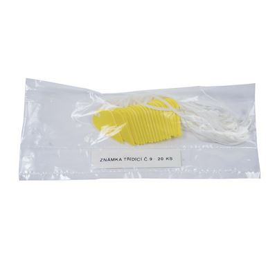 Etichetta di classificazione goccia gialla n. 9 / 20 pz.  TZ-9 2